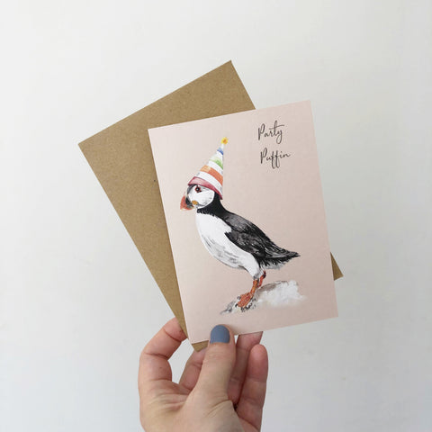 Party Puffin Birthday Card
