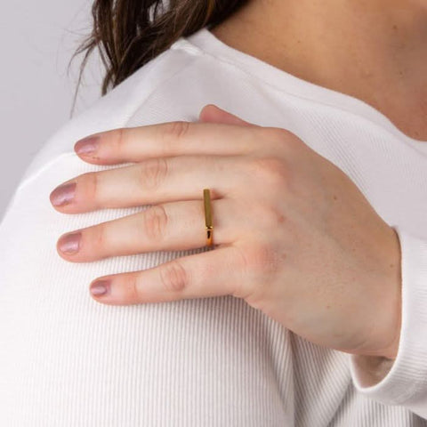 Bague allongée plaquée or R3821