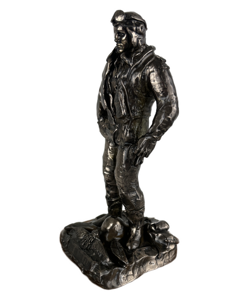 RAF World War 2 Fighter Pilot Cold Cast Bronze Military Statue