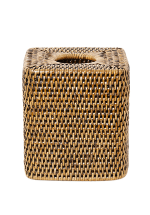 Rattan Tissue Box Cover - Brown