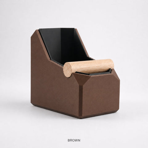 Rectangular Coffee Knock Box with Real Oak Knock Bar