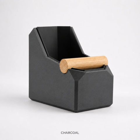 Rectangular Coffee Knock Box with Real Oak Knock Bar
