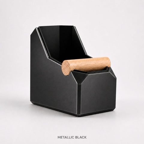 Rectangular Coffee Knock Box with Real Oak Knock Bar