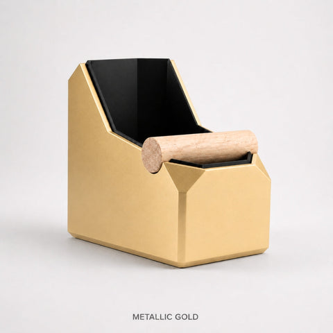 Rectangular Coffee Knock Box with Real Oak Knock Bar