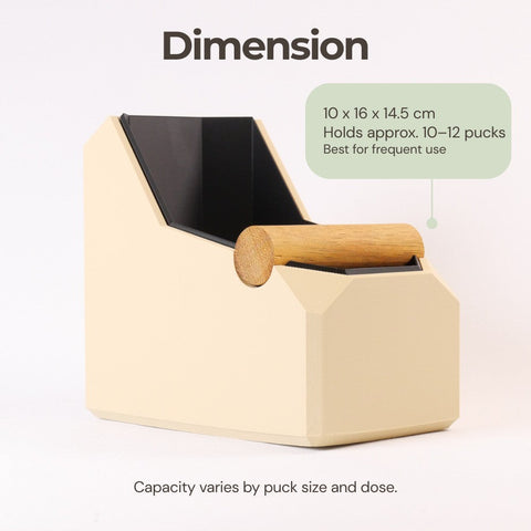 Rectangular Coffee Knock Box with Real Oak Knock Bar
