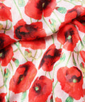 Red Poppy Floral Scarf – Lightweight Viscose – 180x90 cm