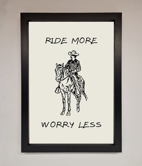 Ride More Worry Less Framed Wall Art