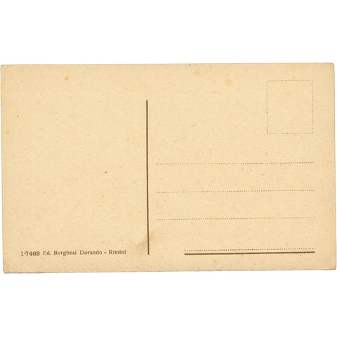 Rimini, Italy - Spiaggia e Capanni Postcard Early 20th Century