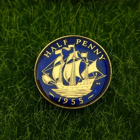 Halfpenny (1937-1967) - Enamelled Coin Golf Ball Marker