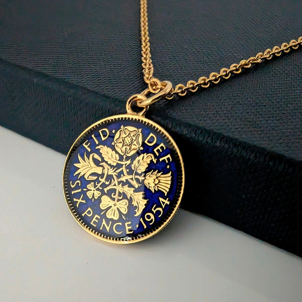 Sixpence (1953-1967) - Enamelled Coin Necklace