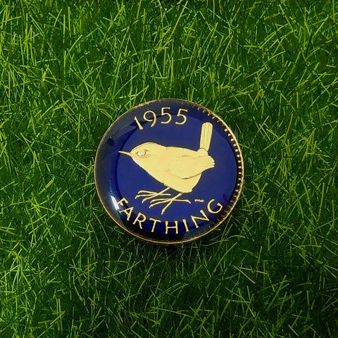 Wren Farthing (1937-1956) - Enamelled Coin Golf Ball Marker