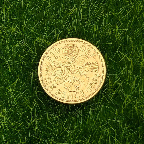 Sixpence (1953-1967) - Gold Plated Coin Golf Ball Marker
