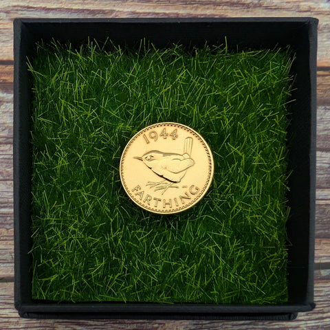Wren Farthing (1937-1956) - Gold Plated Coin Golf Ball Marker