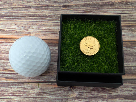 Wren Farthing (1937-1956) - Gold Plated Coin Golf Ball Marker