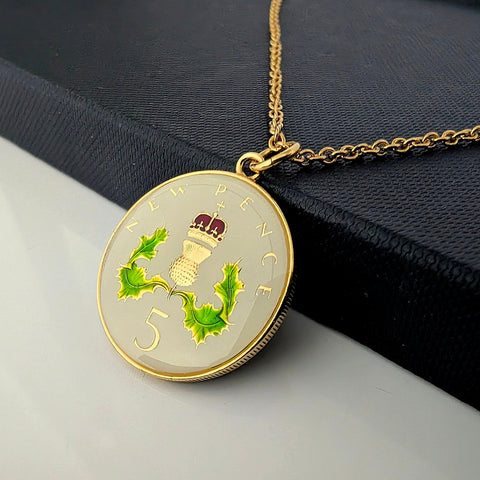 Five Pence (1968-1989) - Enamelled Coin Necklace
