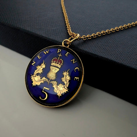 Five Pence (1968-1989) - Enamelled Coin Necklace