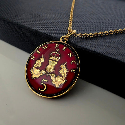 Five Pence (1968-1989) - Enamelled Coin Necklace