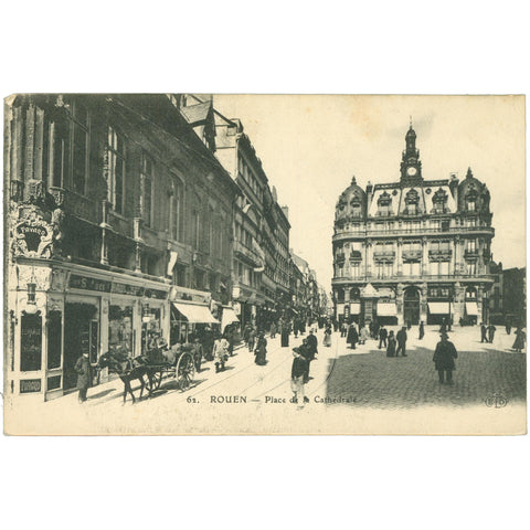 Rouen, France – Cathedral Square Postcard Early 20th Century
