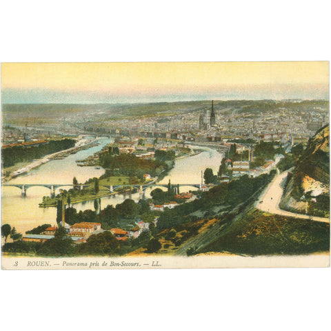 Rouen, France – Panorama from Bon - Secours – Postcard Early 20th Century