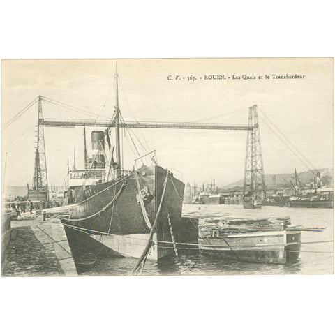 Rouen, France – The Quays and Transporter Bridge – Postcard