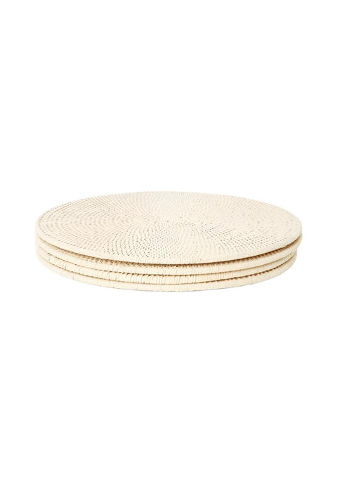 Round & Round Rattan Placemat Sand Colour - Set of 4