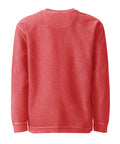 Unprinted back of the crimson Buddha Is My Homeboy oversized cord sweatshirt, showing its textured cotton fabric.