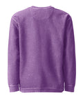 Unprinted back of the purple Buddha Is My Homeboy oversized cord sweatshirt, showing its textured cotton fabric.