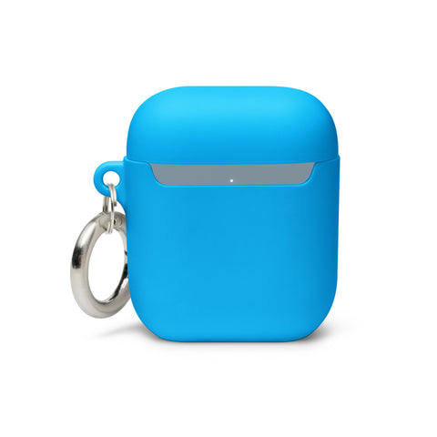 blue protective AirPods case, plain back view – ZIPZAPPA