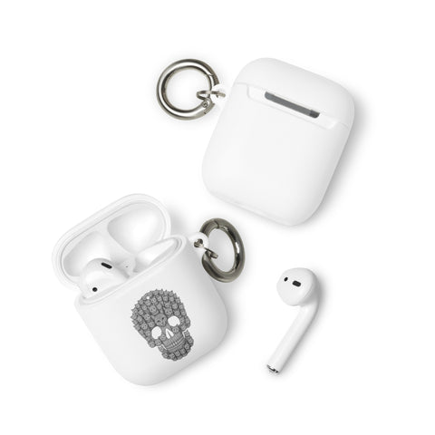 Cat Skull TPU case for AirPods 1st and 2nd generation in White, front with skull made from tiny cat faces – view 6