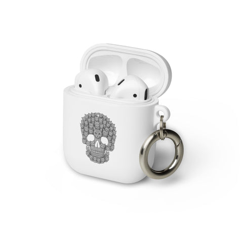 Cat Skull TPU case for AirPods 1st and 2nd generation in White, front with skull made from tiny cat faces – view 8