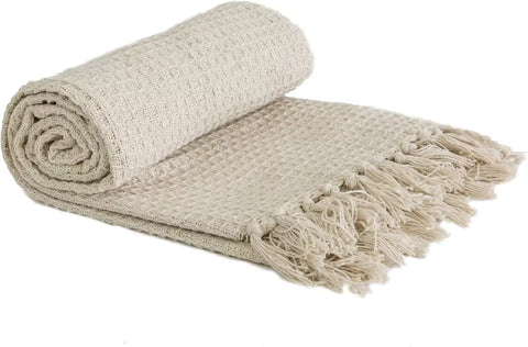 Honeycomb Ivory Throw - Cotton