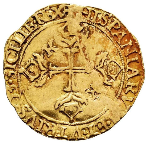 1535 1 Escudo Spanish Colonial Coin Gold Barcelona Mint Tunisia Expedition Very Rare