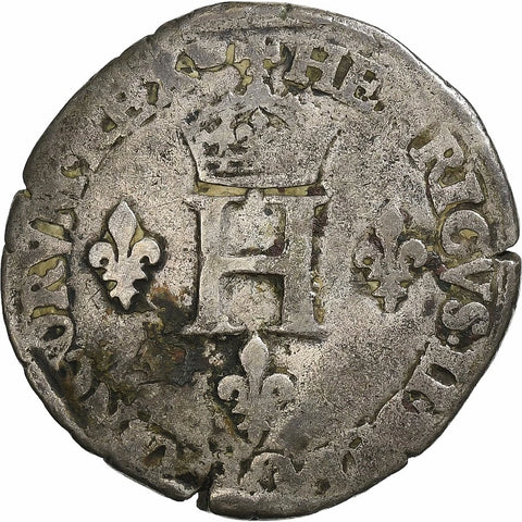 1550 Double Sol Parisis France Henry II of France Billon Coin
