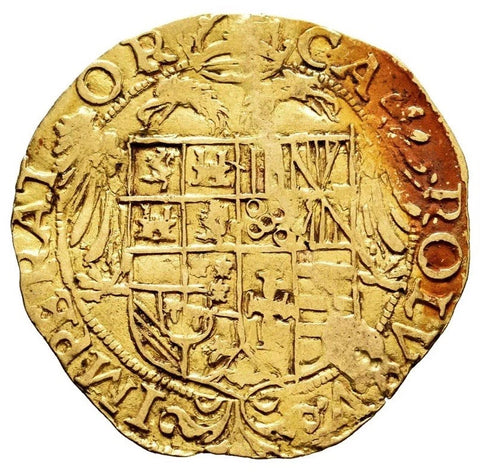 1535 1 Escudo Spanish Colonial Coin Gold Barcelona Mint Tunisia Expedition Very Rare
