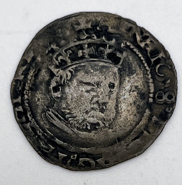 1547–1550 Groat 4 Pence England Coin Henry VIII Silver York Mint S-2409 Fine
