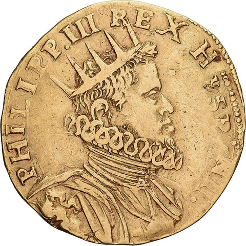1598–1621 2 Doppie Duchy of Milan Coin Philip III Gold Milan V
