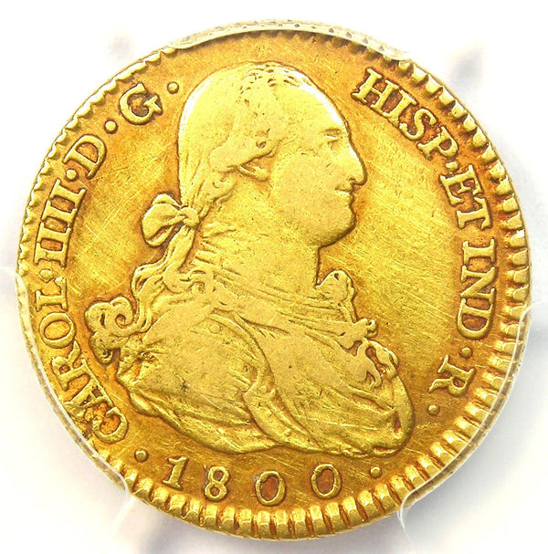 1800 2 Escudos Spain Charles IV Gold