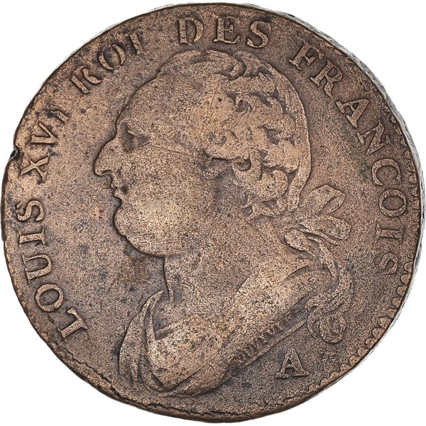 1791–An 3 12 Deniers France Silver Coin