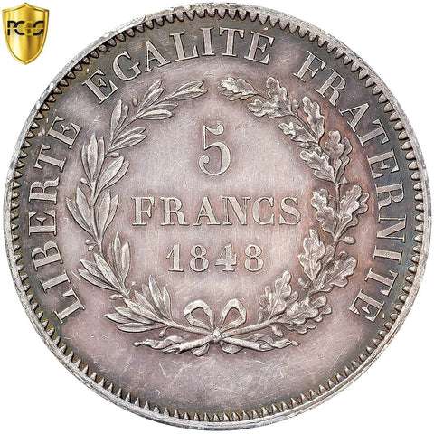 1848 5 Francs France Pattern Coin Concours de Rogat Silver PCGS SP61