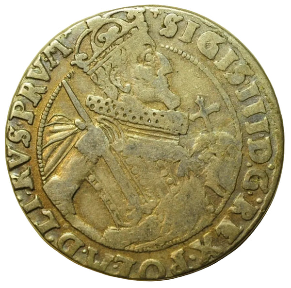 Poland Silver 18 Groschen - Ort - 1/4 Thaler 1624 Zygmunt III Waza