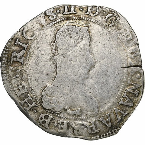 1580 Franc Kingdom of Navarre Henry II of Navarre Silver Coin