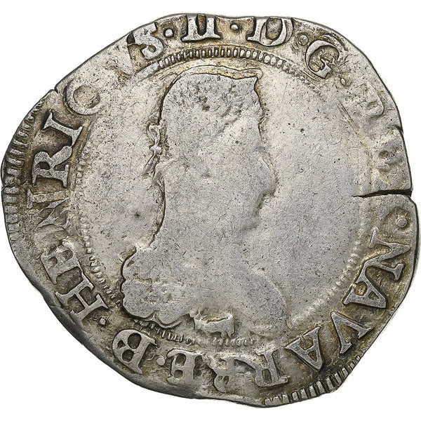 1580 Franc Kingdom of Navarre Henry II of Navarre Silver Coin