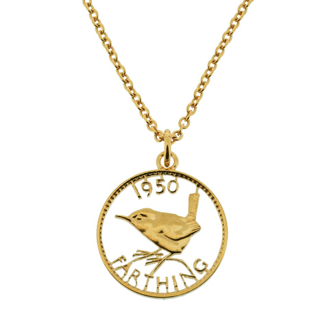 Wren Farthing (1937-1956) - Cut Out Coin Necklace