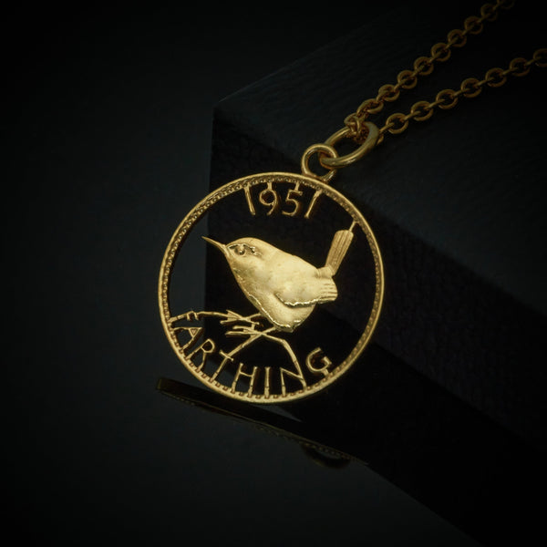 Wren Farthing (1937-1956) - Cut Out Coin Necklace