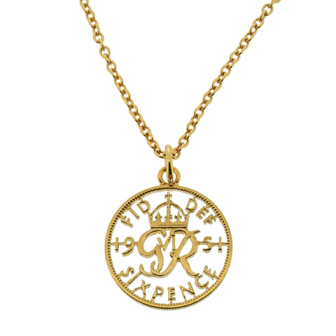 George VI  Sixpence (1937-1952) - Cut Out Coin Necklace