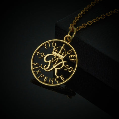 George VI  Sixpence (1937-1952) - Cut Out Coin Necklace