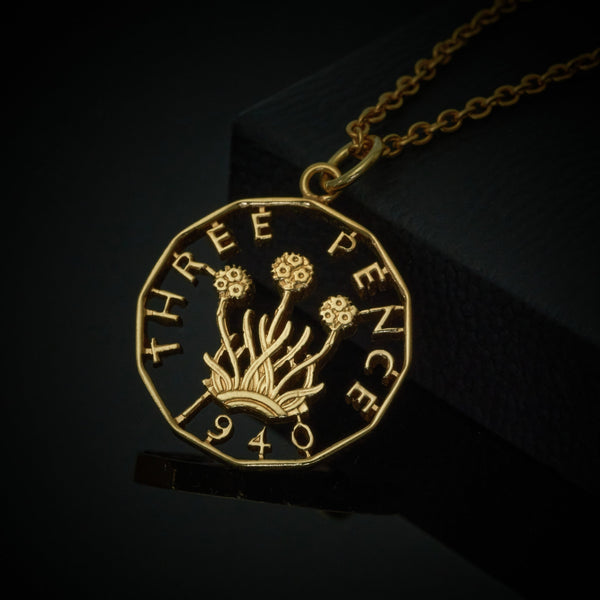George VI Threepenny (1937-1952) - Thrift Design - Cut Out Coin Necklace