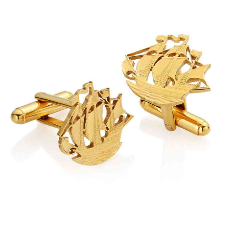 Halfpenny Ship - Cut Out Coin Cufflinks