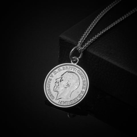 George V Threepence (1928-1936) - Acorn Design - Plated Coin Necklace