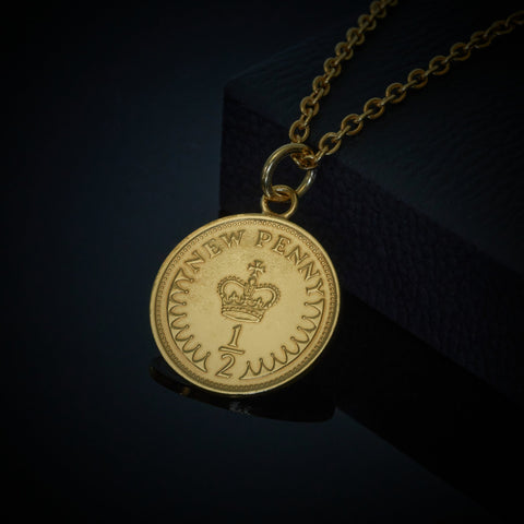 Halfpenny (1971-1982) - Plated Coin Necklace